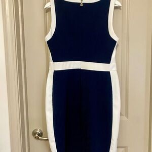 Tommy Hilfiger Navy and White Midi Dress